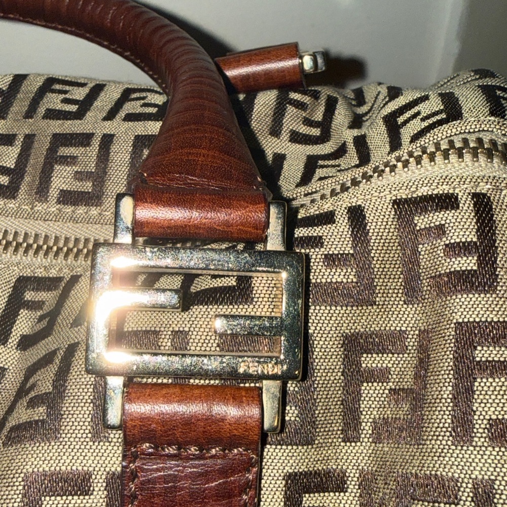 Fendi Beige and Dark Brown Monogram Tote - Picture 7 of 9